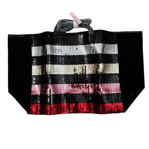 Victoria's Secret NWT Sequin Stripe Tote Bag